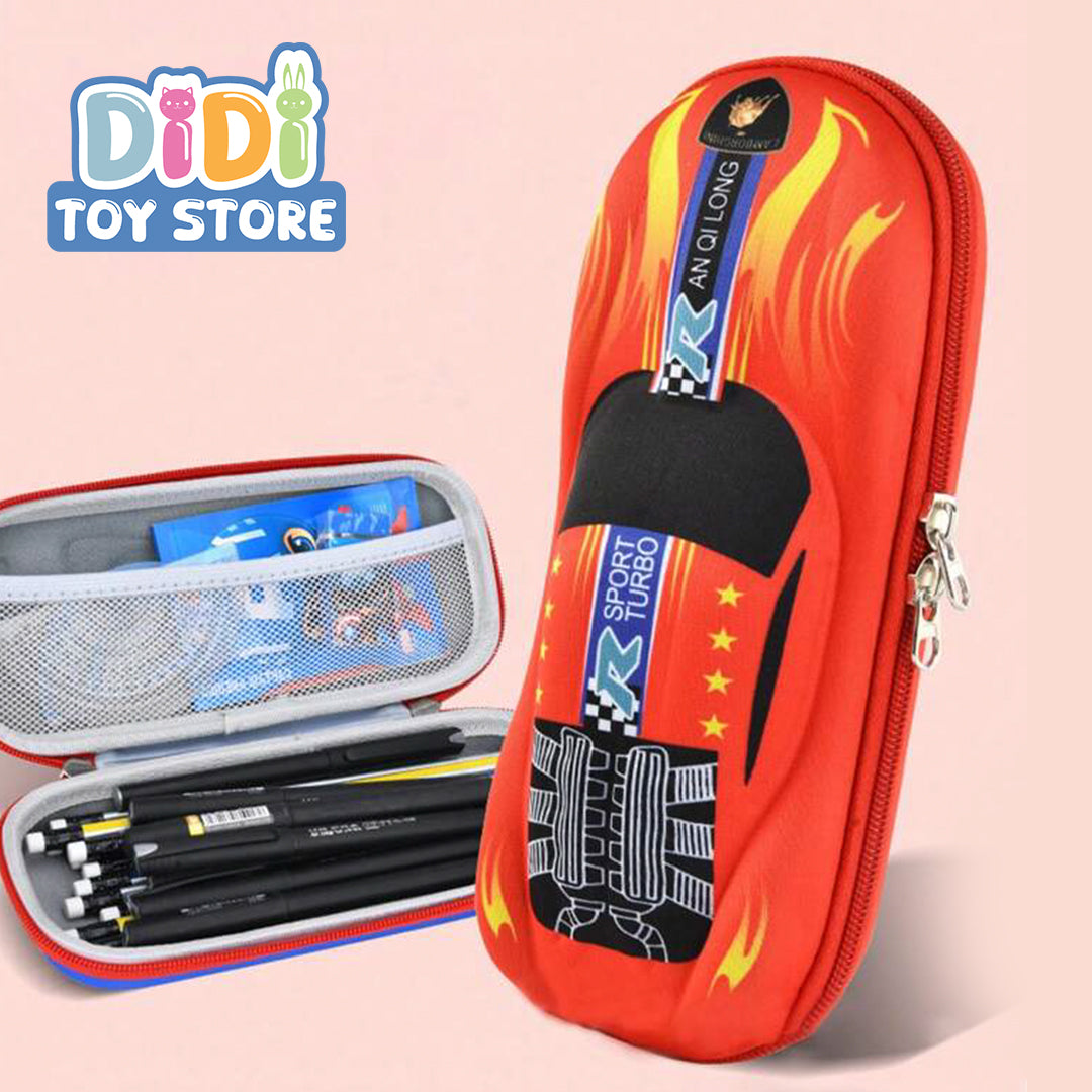 3D Pencil Case Red Car