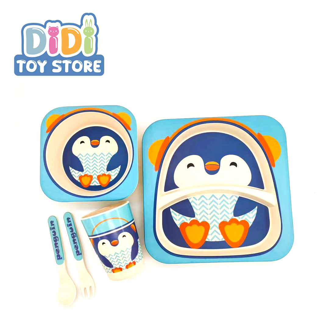 Penguin Themed Bamboo Dinnerware